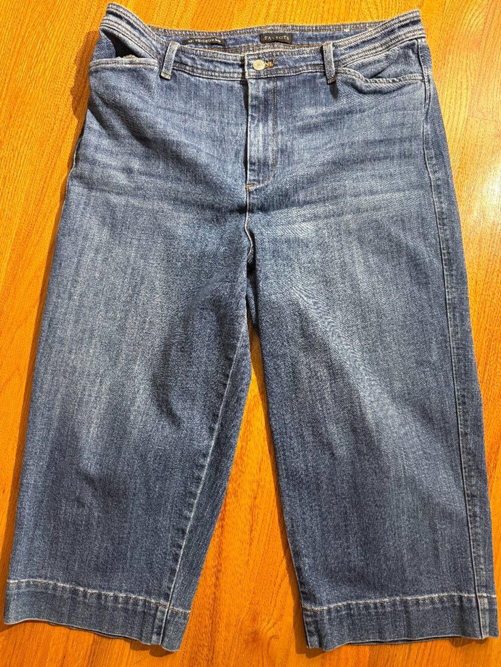 Talbots Blue High-Waisted Wide Leg Crop Jeans | 14P